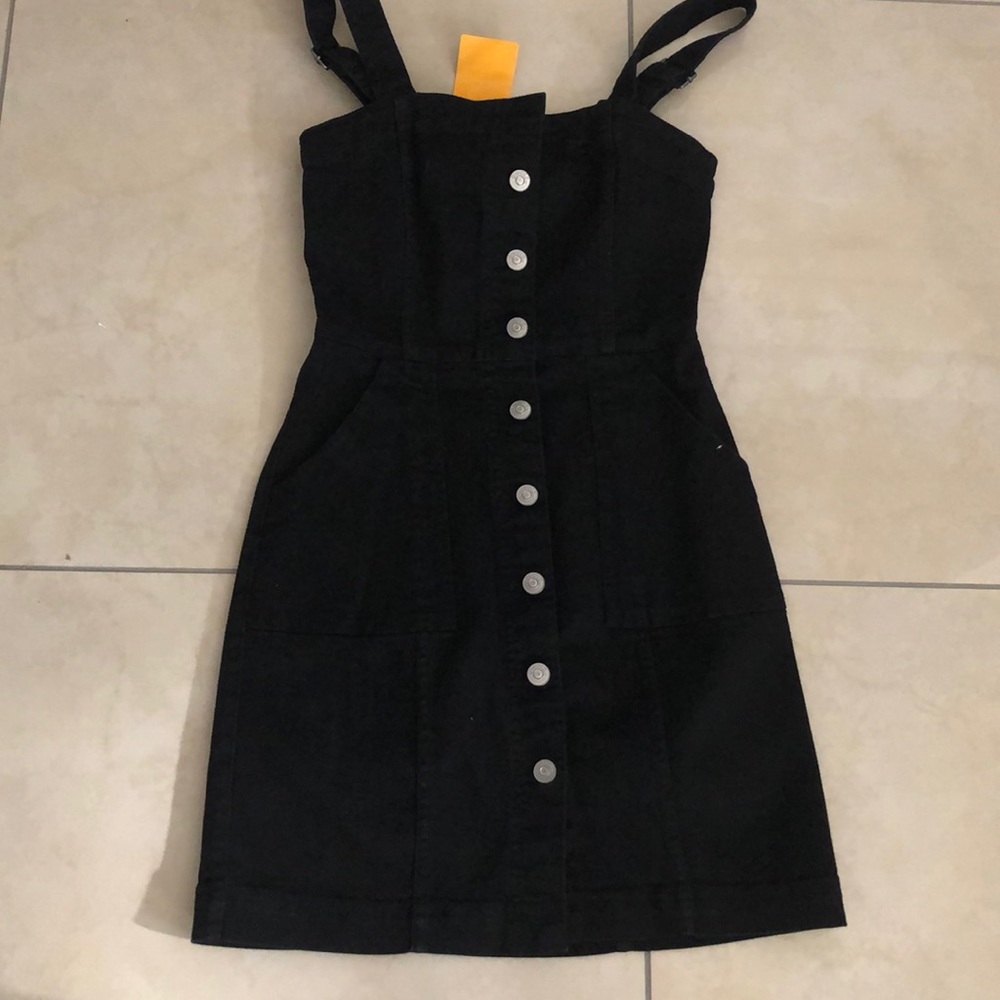 HnM black button down dress